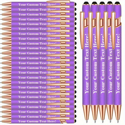 Ballpoint Stylus Pens 30 Pack – 2-in-1 Touchscreen Stylus & Ballpoint Pen with Comfortable Grip, Personalized Engraving