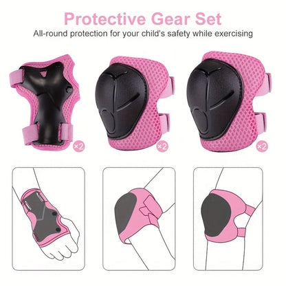 Kids Bike Helmet with Knee and Elbow Pads, Adjustable Gear Set for Ages 5-14, 350g with Ventilation