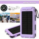 Purple Power Bank + Data Cable + Backpack Hook