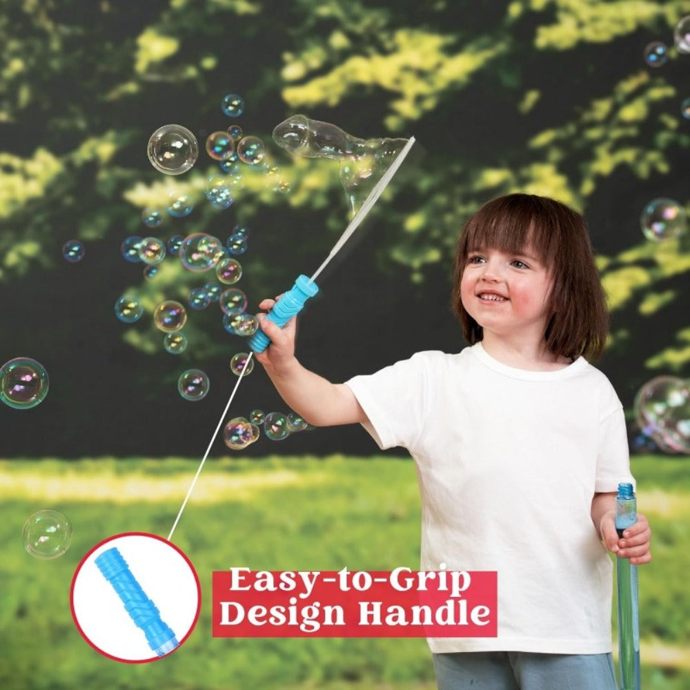 Big Bubble Wands Bulk with Refill Solution, 14.6 Inch Giant Bubble Maker 12 or 36 Pack for Kids