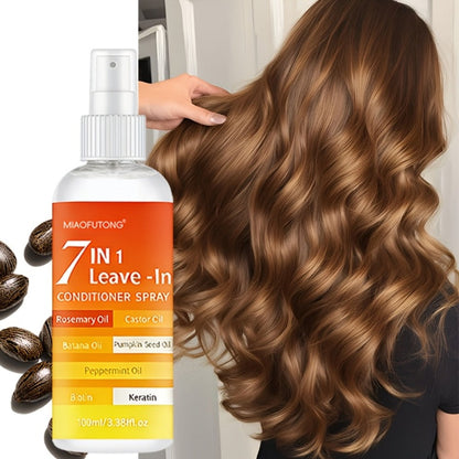 7-in-1 Leave-In Hair Essence Spray for Women - Anti Frizz Shine Boost Heat Protection Deep for Bath Time, Home Spa and Personal Care