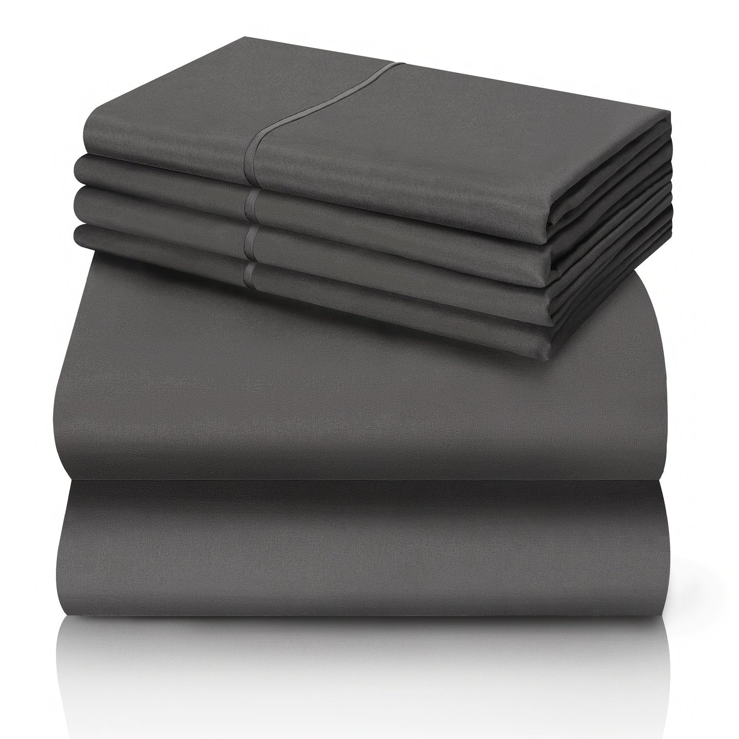 Bed Sheet Set California King 6-Piece Microfiber with 18-Inch Pocket and Sixteen Solid Color Choices