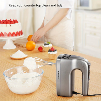 Electric Hand Mixer 250W with Storage Case, 5-Speed Plus Turbo Handheld Mixer with 5 Stainless Steel Attachments (2 Beaters