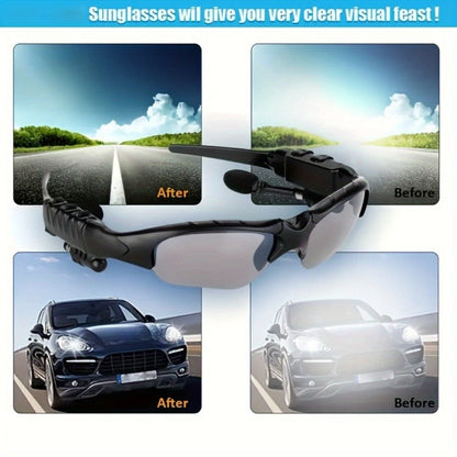 Open Ear Bluetooth Audio Glasses with Built-In Earbuds, Wireless Smart Sunglasses for Music & Hands-Free Calls