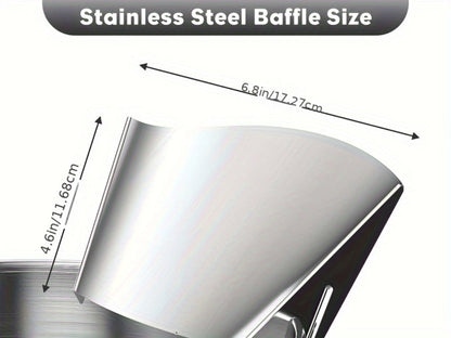 Stand Mixer Pouring Chute Stainless Steel – Dishwasher Safe Pouring Shield for KitchenAid Tilt-Head & Bowl-Lift Models
