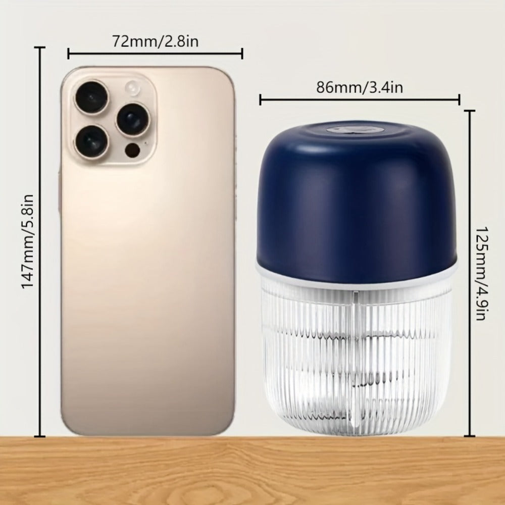 Electric Garlic Chopper USB Rechargeable Mini Food Chopper with 800mAh Battery - Portable for Home Cooking, Dining and Outdoor Meals