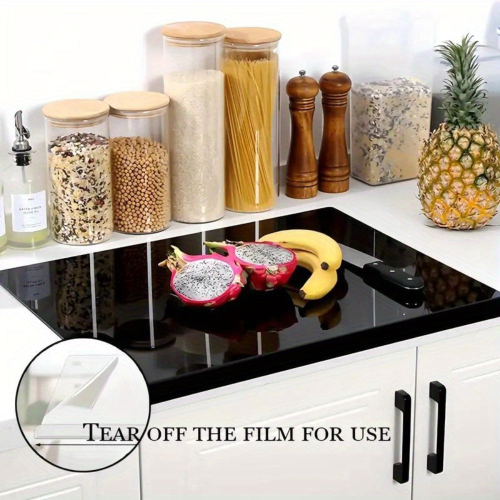 Acrylic Cutting Board Large Anti-Slip 17x23 Inch – Clear & Black Countertop Protector for Kitchen & Restaurant