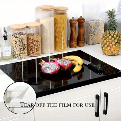 Acrylic Cutting Board Large Anti-Slip 17x23 Inch – Clear & Black Countertop Protector for Kitchen & Restaurant