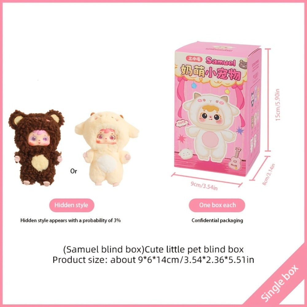 Kawaii Plush Keychain Charm, Cute Pet Healing Doll Rabbit Bear Stuffed Animal Bag Pendant, Random Style