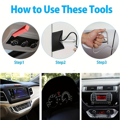 Car Door Unlock Tool Kit – Air Wedge Pump, Long Reach Grabber & Locksmith Wedge Set for Emergency Lockout Opening on Cars Trucks SUVs