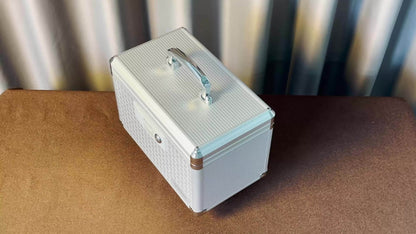 Locking Medicine Storage Box Aluminum Alloy with Key Lock & Handle, High- Family Medicine Organizer