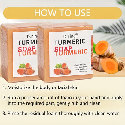 Kojic Acid Brightening Soap Bars 15-Pack – Turmeric Lemon Natural Face & Body Cleanser, Cold Processed Paraben-Free Formula