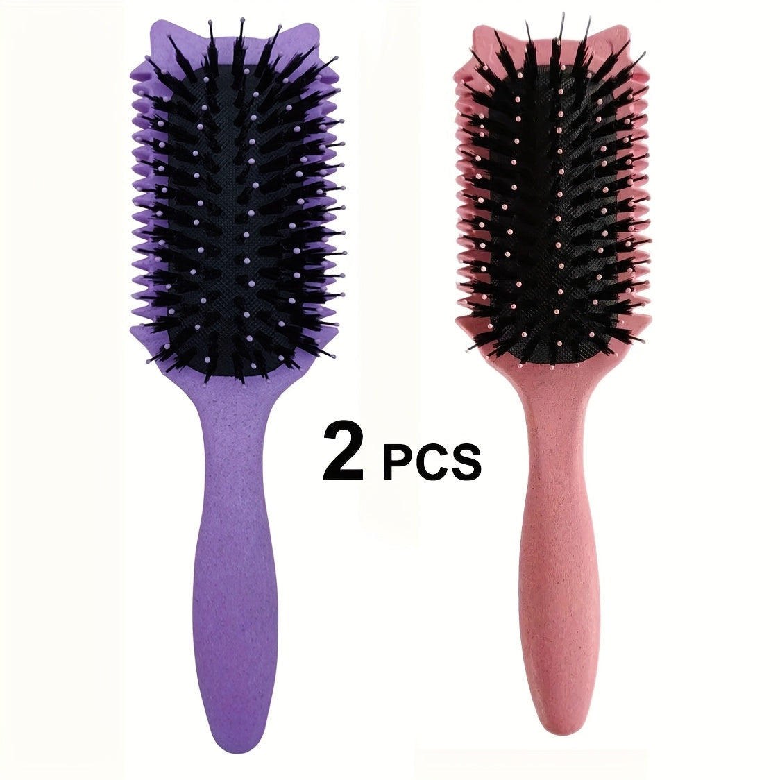 Detangling Brush for Curly Wavy Coily Hair 1 or 2 Pcs – Flexible Bristles Reduce Breakage & Frizz, Gentle Scalp Massage