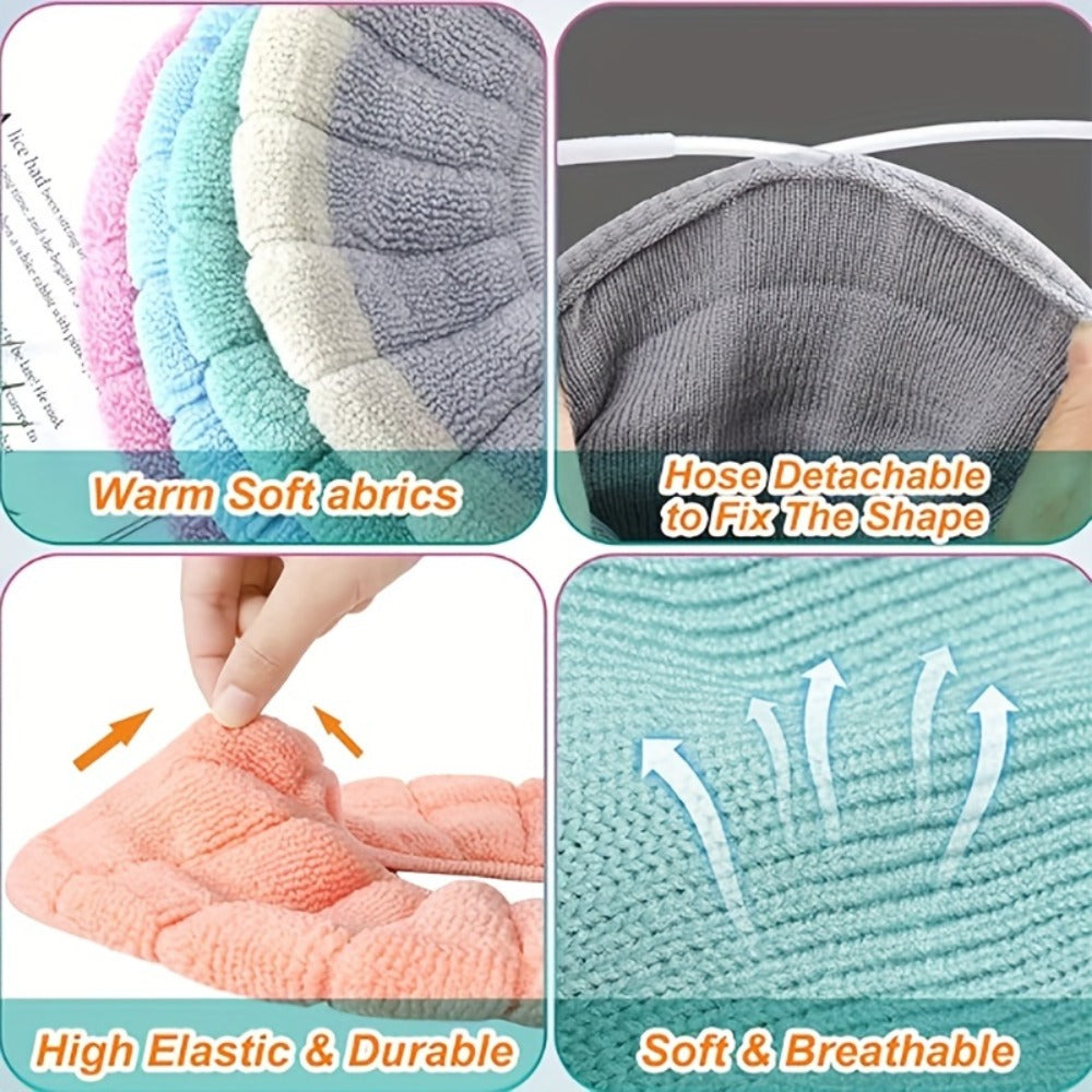 Five-Pack Plush Toilet Seat Ring Covers in Beige, Gray, Green, Blue and Pink, 31cm Outer Diameter