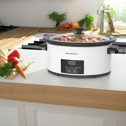 Digital Slow Cooker 6 & 7 Quart Programmable with Non-stick Ceramic Bowl, Countdown Timer & Keep