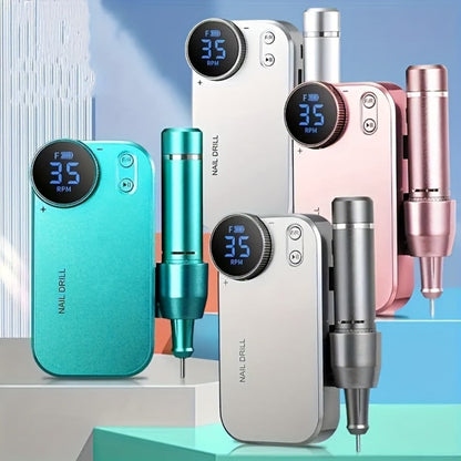 Electric Nail Polisher & Buffer Rechargeable High Power, Professional Manicure Pedicure Machine for Nail