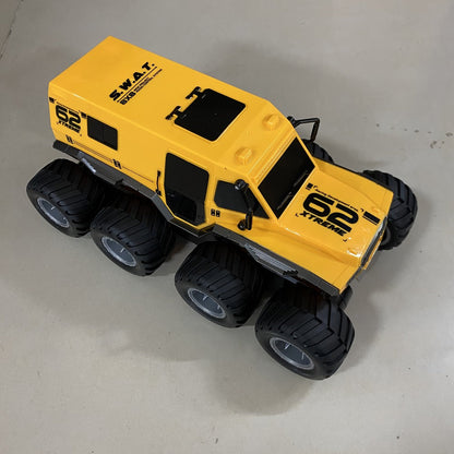 Amphibious RC Truck 8-Wheel Drive 4-Motor Off-Road Climbing Remote Control Armored Vehicle, Oversized Land & Water Military Truck Toy