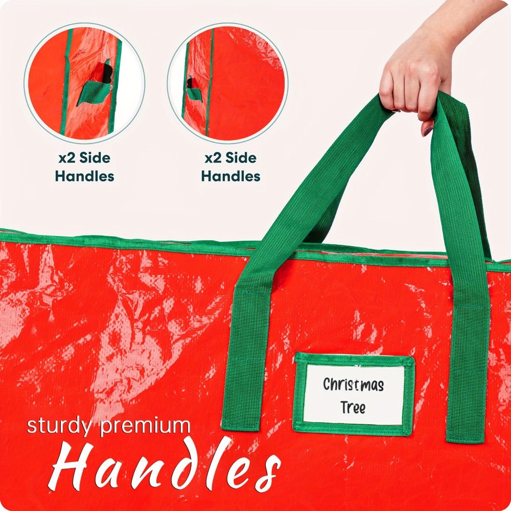 Christmas Tree Storage Bag 7.5ft – Heavy Duty Extra Large Artificial Xmas Tree Bag with Reinforced Handles