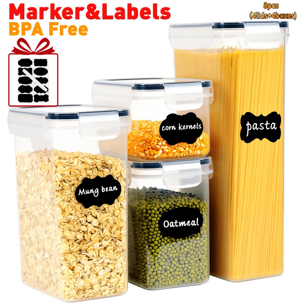 Food Storage Containers 8-, 16-, 30- or 32-Piece Rectangular Pantry Box Set with Matching Lids