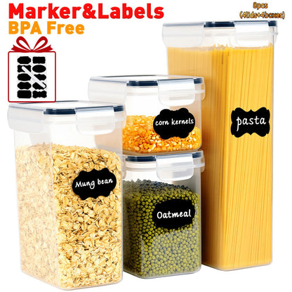 Food Storage Containers 8-, 16-, 30- or 32-Piece Rectangular Pantry Box Set with Matching Lids