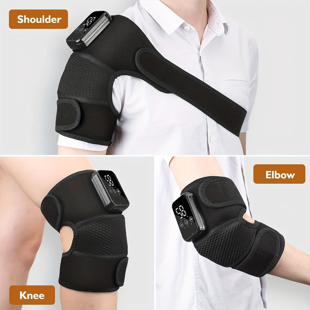 Heated Knee Massager with Heat and Vibration Massage, Wireless Portable Electric Knee Brace Wrap for Pain