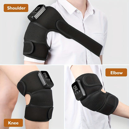 Heated Knee Massager with Heat and Vibration Massage, Wireless Portable Electric Knee Brace Wrap for Pain