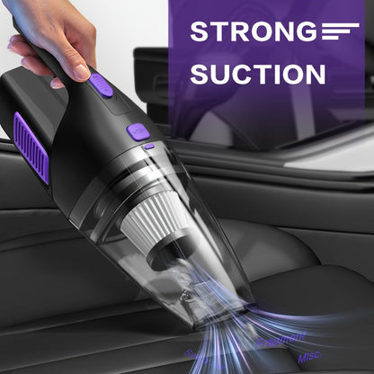 Cordless Handheld Vacuum Cleaner with Three Color Checkouts, Crevice Nozzle and Compact Dust Cup