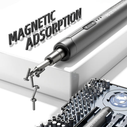 USB-Rechargeable Precision Electric Screwdriver Kit with 38 Magnetic Bits in Five Handle Colors