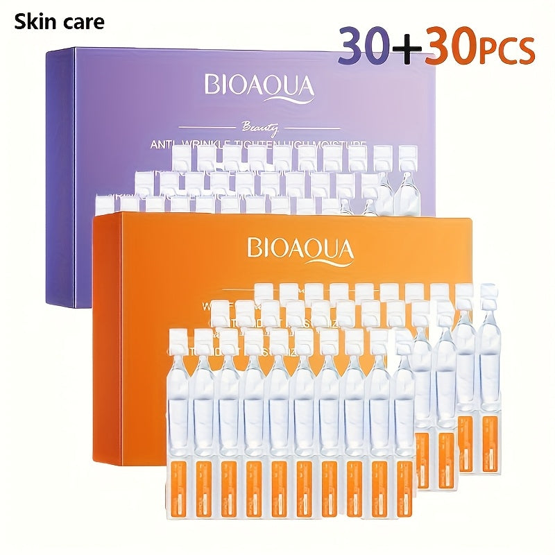 Face Serum BIOAQUA AM and PM Essence Set with 30 Vitamin C and 30 Retinol Single-Use Portions