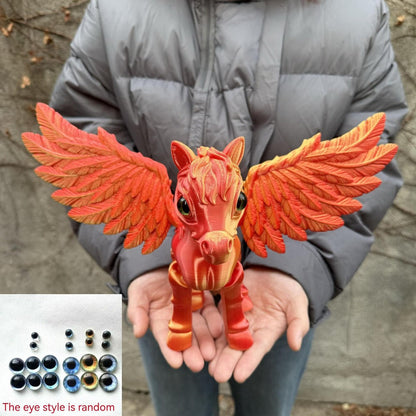 Pegasus Flying Horse Figurine Articulated 3D Printed, Large Poseable Mythology Fantasy Sculpture 10 Color Styles