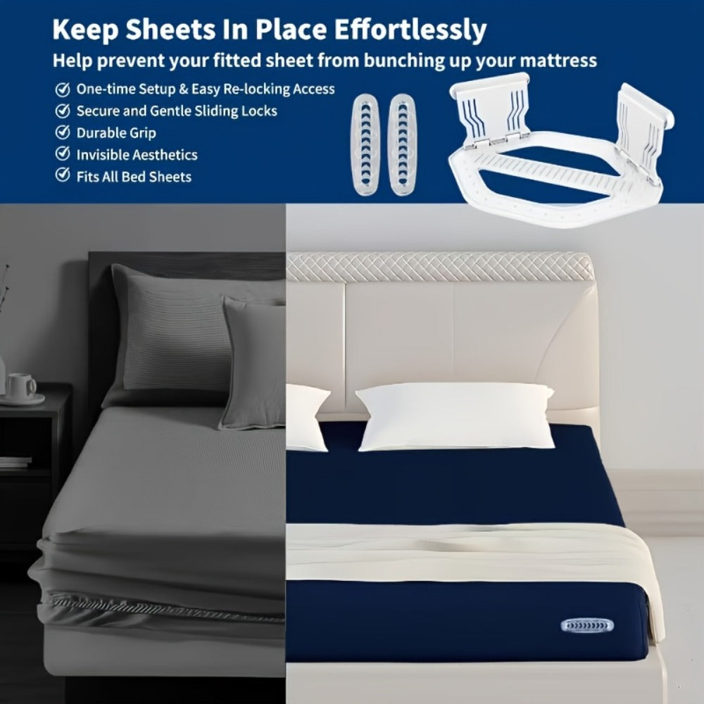 Bed Sheet Holder Straps – Heavy-Duty Mattress Sheet Grippers, No More Loose Bedding, Universal Fit for All Mattress Depths & Sheet Styles