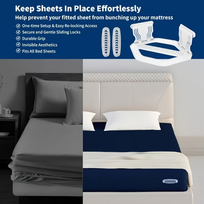 Bed Sheet Holder Straps – Heavy-Duty Mattress Sheet Grippers, No More Loose Bedding, Universal Fit for All Mattress Depths & Sheet Styles