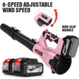 Pink adjustable speed:600CFM-2*4000mAh batteries