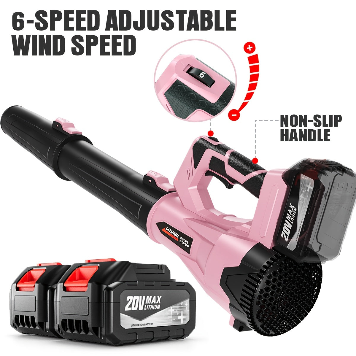 Cordless Leaf Blower, Battery Powered Lawn Yard Snow Pet Hair for Garden, Patio and Yard Use