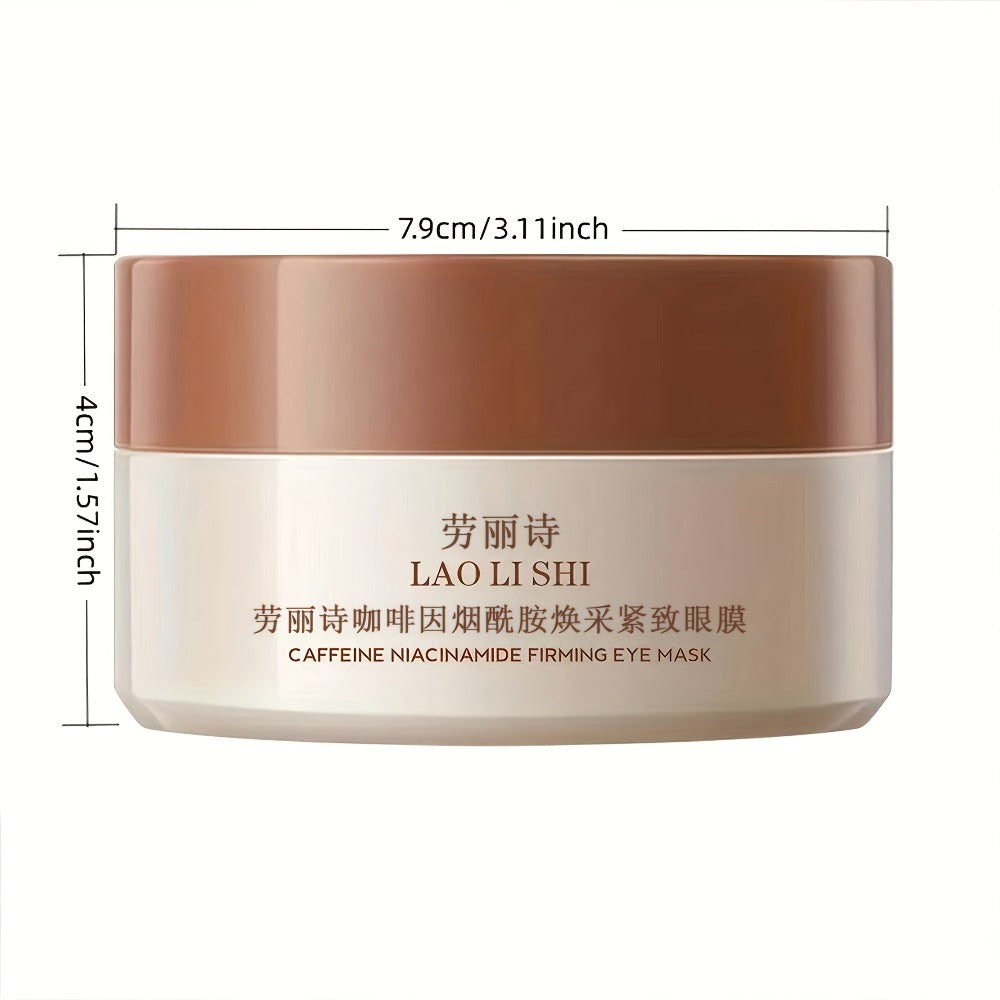 Niacinamide Firming Eye Mask Patches 60pcs with Caffeine & Hyaluronic Acid Lift Tighten Brighten Dark Circles Puffiness Fine Lines
