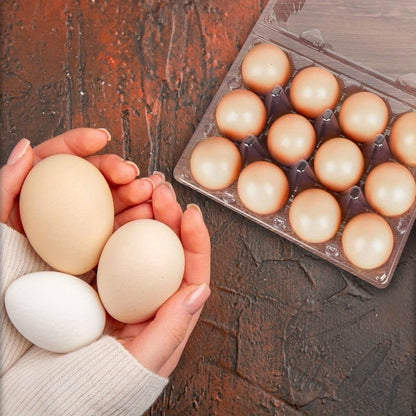 52/104-Pack Clear Plastic Egg Cartons Bulk with Sticker Labels – Reusable 12-Count Egg Containers for Home Farm Market Display