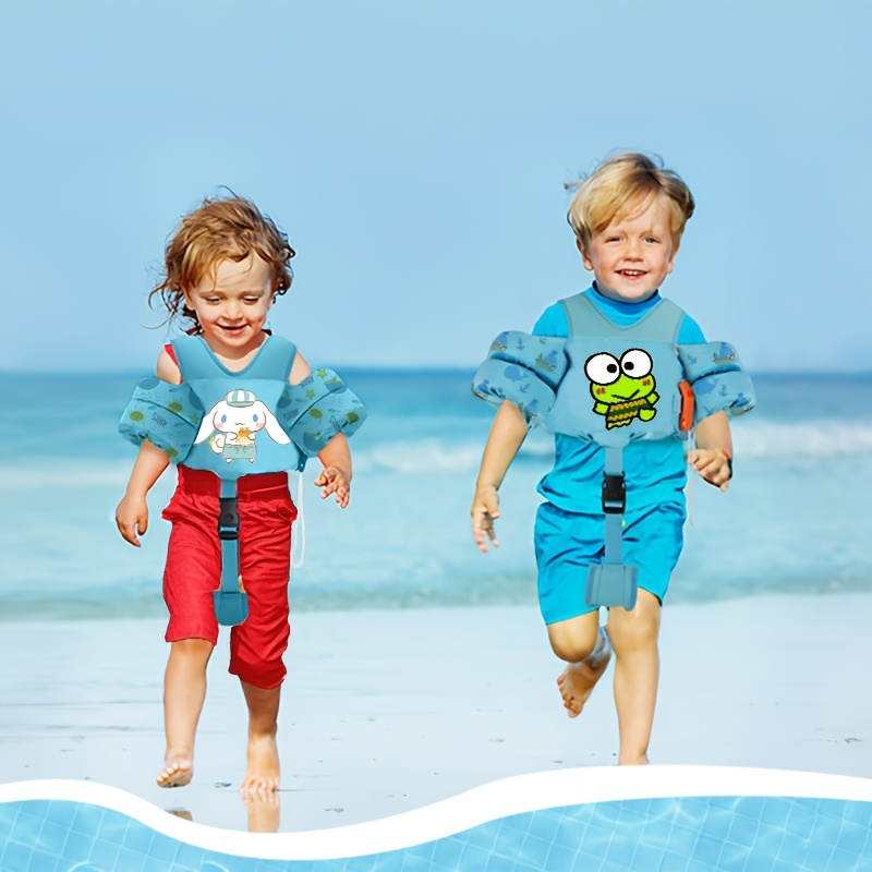 Kids Swim Vest Toddler Swimming Floatie Jacket with Adjustable Straps – Sanrio Keroppi Design, Nylon Material