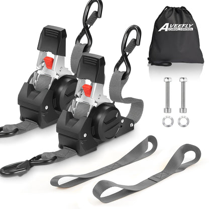 Retractable Ratchet Straps with Extension Strap for Entryways, Bedrooms and Living Spaces, with Listed Configuration