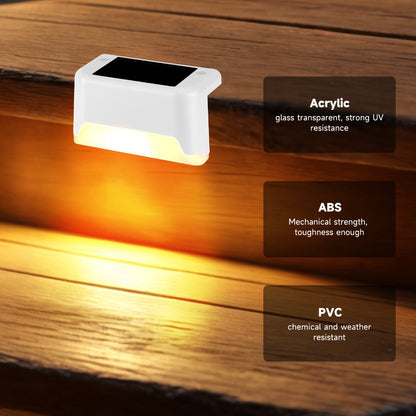 Solar Step Lights IP65 Waterproof – LED Deck Lights for Outdoor Stairs, Fence & Pathway, Auto On/Off Dusk to Dawn