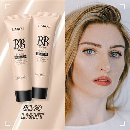 BB Cream 2 Pcs Set Waterproof, Pore-Minimizing Full Coverage Foundation with Blemish Concealer & Glycerin Hydration