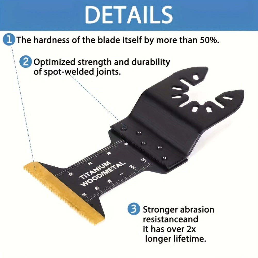 Titanium Oscillating Multi Tool Blades Universal Quick Release Saw Blades Set for Cutting Metal Nails Wood Plastic Compatible with Major