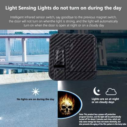 Car Door LED Projector Welcome Light 4-Pack – Flame Skull Ghost Shadow Puddle Lights for Cars & Bikes | Battery Powered | Easy Install Car