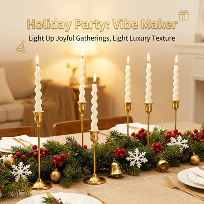 Copper Plated Candlestick Holders Bulk Set for Entryways, Bedrooms and Living Spaces, with the Listed Configuration