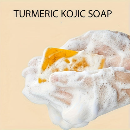 Turmeric Vitamin C Facial Cleansing Kit Face Wash Foam Soap Bars Set Nourishing Gentle for Bath Time, Home Spa and Personal Care