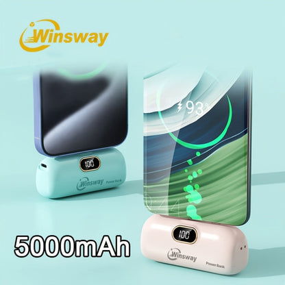 Winsway 5000mAh Mini Portable Charger Type-C Metal Plug with LED LCD Display for an Everyday Personal Care Routine