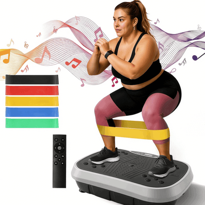 Vibration Plate Exercise Machine 120 Speed Levels – 5 Resistance Bands, LCD Display, Remote Control, 3 Workout Programs