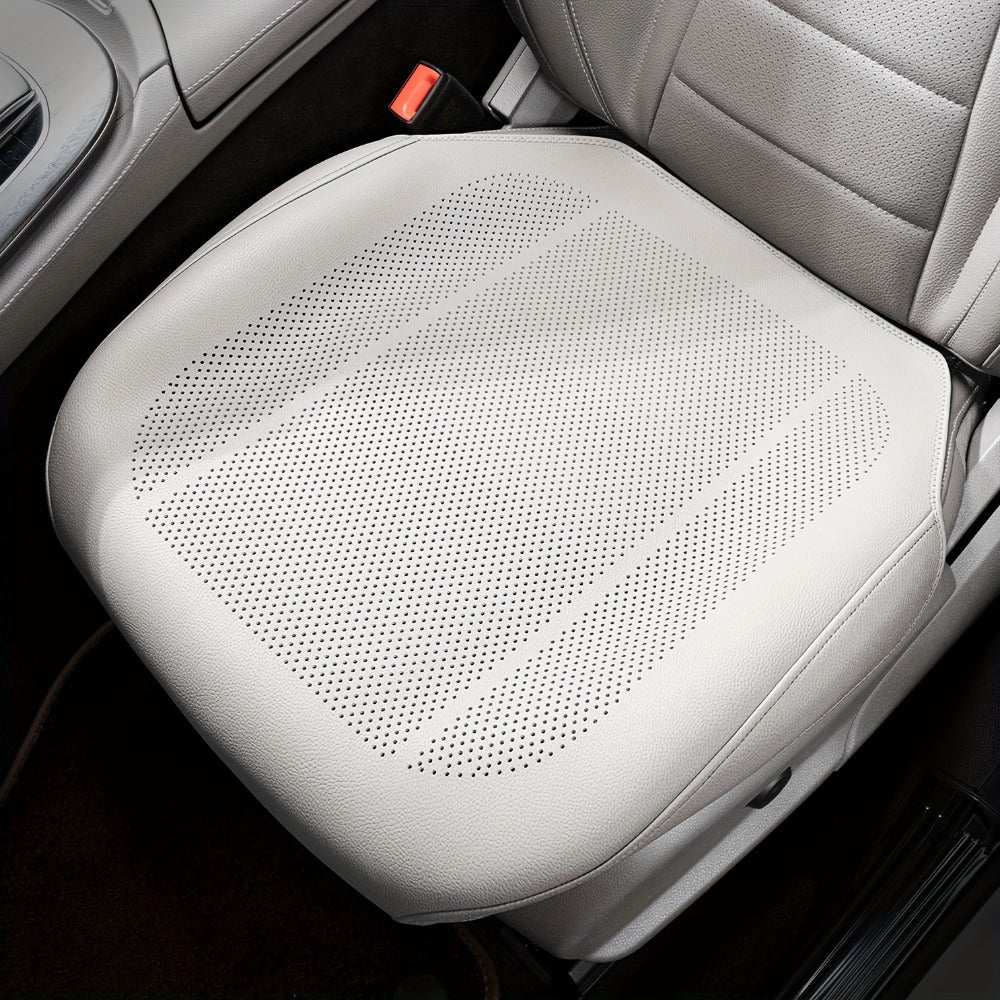 Perforated Car Seat Cushion Single Pad with 45 x 55cm Size and Black, White, Orange or Brown Color Options