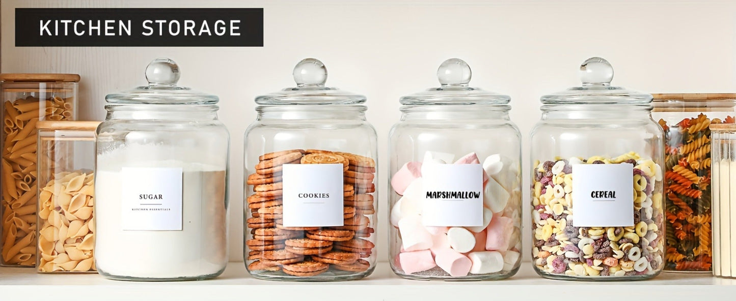 Airtight Glass Jars with Lids Labels and Spoons Half Gallon Storage Canisters for Laundry Detergent Pods Scent Booster Beads Kitchen Pantry