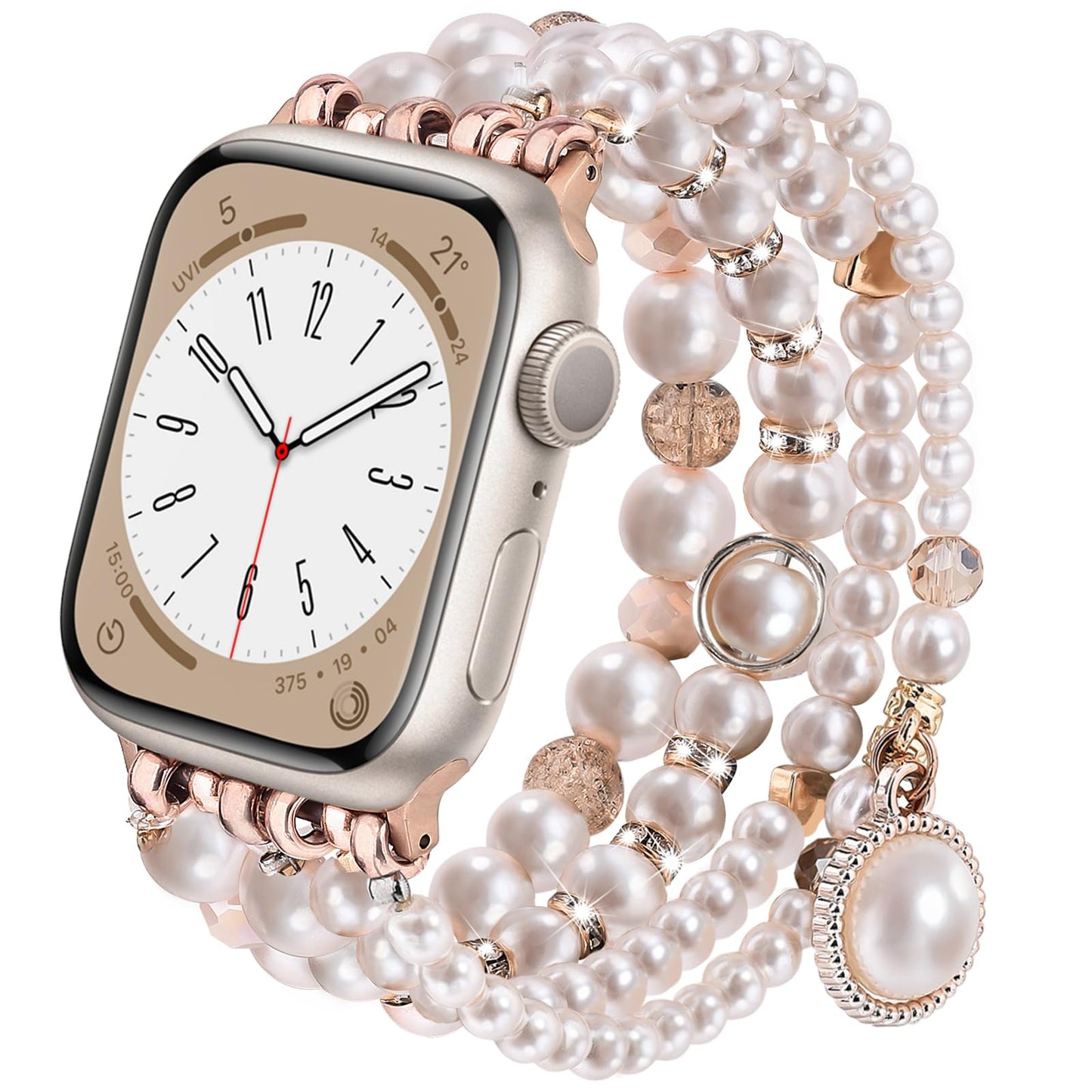 Pearl Watch Band for Apple Watch Series 11 10 9 8 7 6 5 4 3 2 1 SE Bling Jewelry Bracelet Strap for an Everyday Personal Care Routine