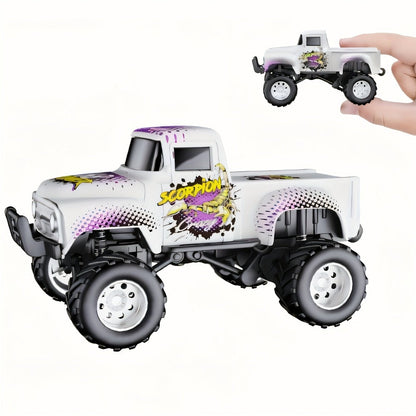 Remote Control Car, 1:64 Die-Cast Monster Truck with 2.4GHz Control, LED Headlights and Five Color Options